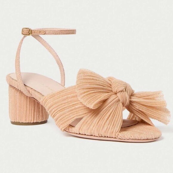 Loeffler Randall Dahlia Ankle Strap Knot Bow SANDALS Sz 10.5 Glitter Beauty NEW - Picture 2 of 16